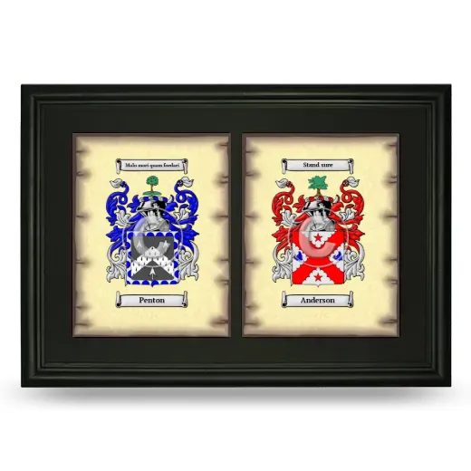 Double Coat of Arms Framed - Black