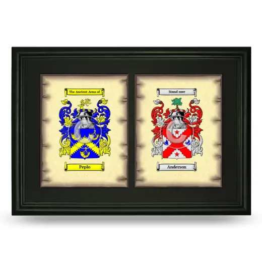 Double Coat of Arms Framed - Black