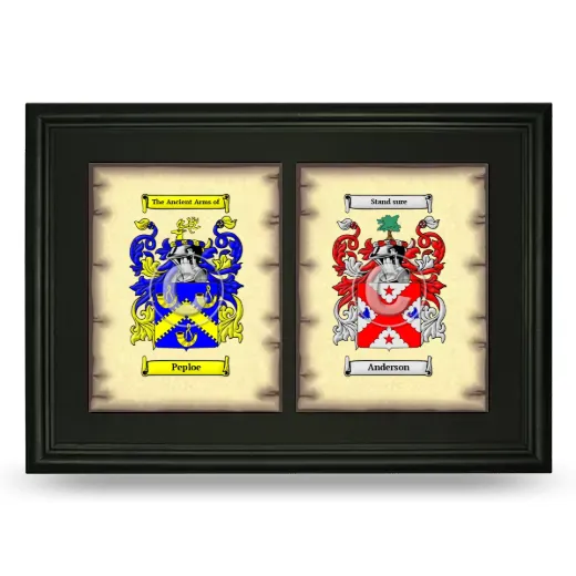 Double Coat of Arms Framed - Black