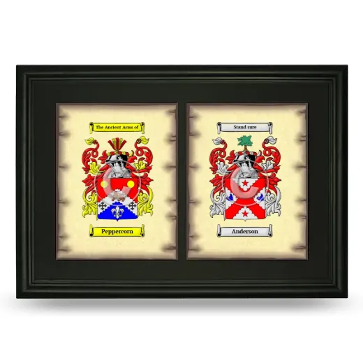 Double Coat of Arms Framed - Black