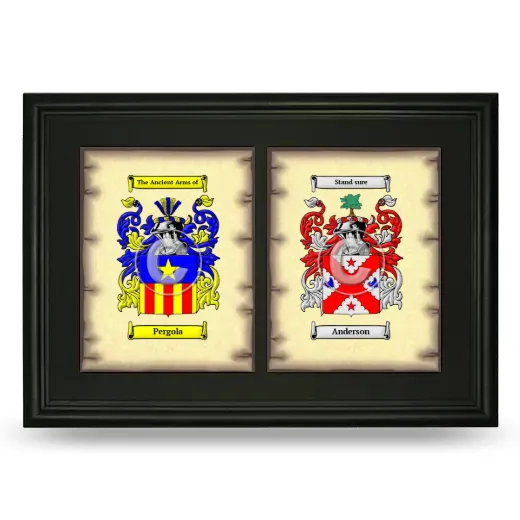 Double Coat of Arms Framed - Black