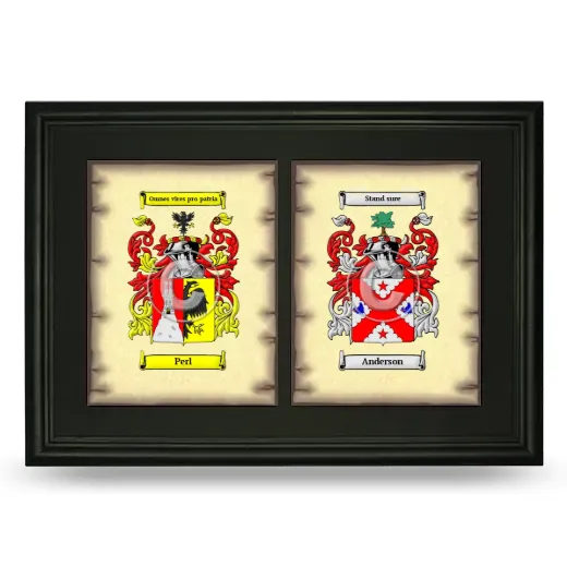 Double Coat of Arms Framed - Black