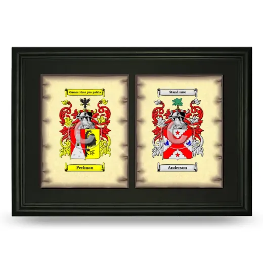 Double Coat of Arms Framed - Black