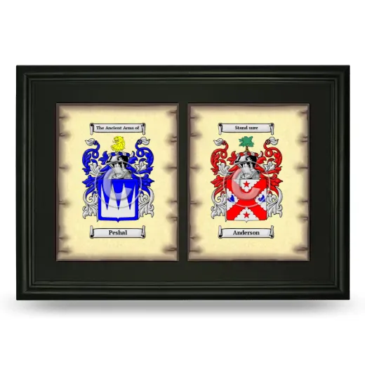 Double Coat of Arms Framed - Black