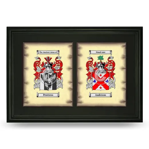 Double Coat of Arms Framed - Black