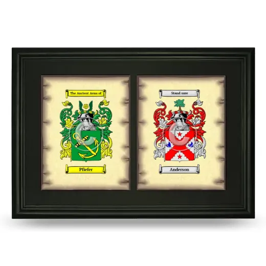 Double Coat of Arms Framed - Black
