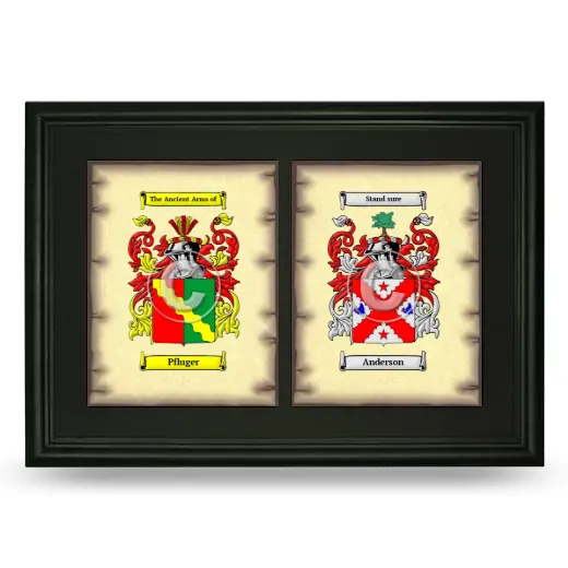 Double Coat of Arms Framed - Black