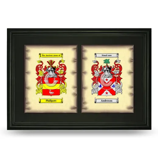 Double Coat of Arms Framed - Black