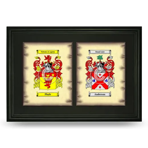 Double Coat of Arms Framed - Black