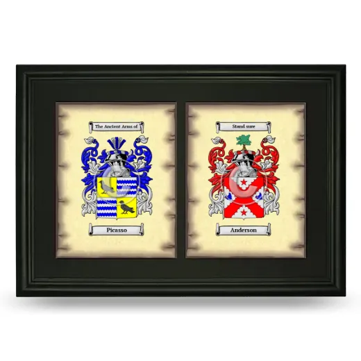 Double Coat of Arms Framed - Black
