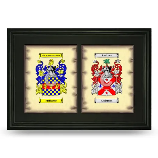 Double Coat of Arms Framed - Black