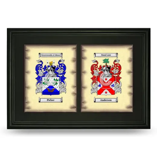 Double Coat of Arms Framed - Black