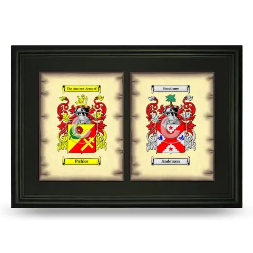 Double Coat of Arms Framed - Black