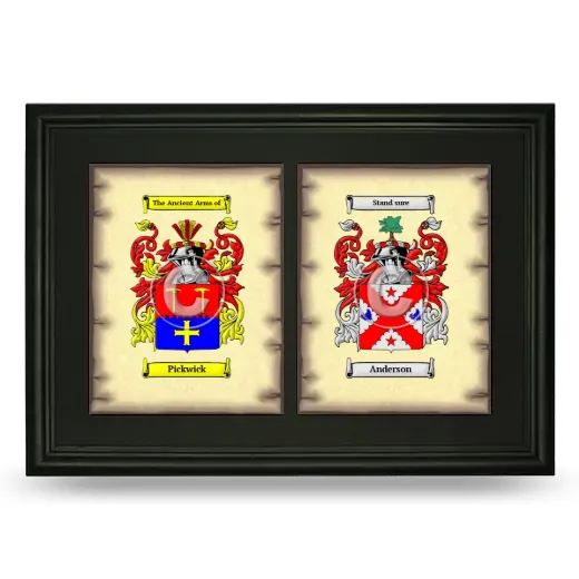 Double Coat of Arms Framed - Black