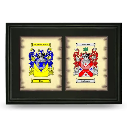 Double Coat of Arms Framed - Black