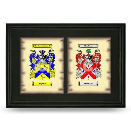 Double Coat of Arms Framed - Black