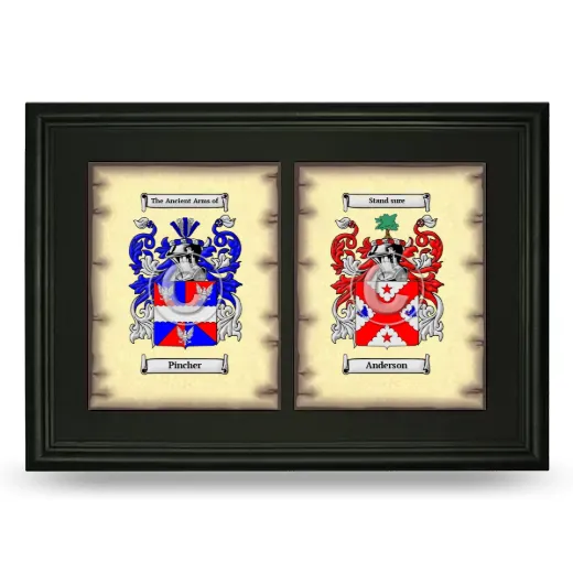 Double Coat of Arms Framed - Black