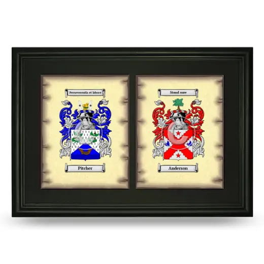 Double Coat of Arms Framed - Black