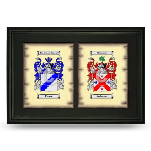 Double Coat of Arms Framed - Black