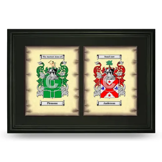 Double Coat of Arms Framed - Black