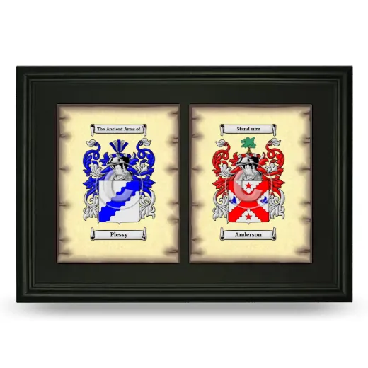 Double Coat of Arms Framed - Black