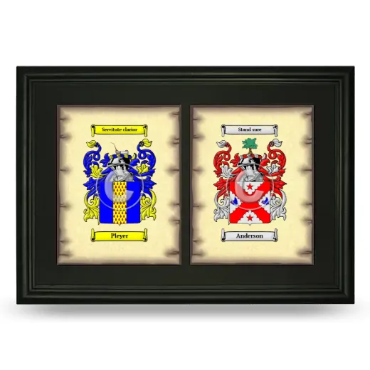 Double Coat of Arms Framed - Black
