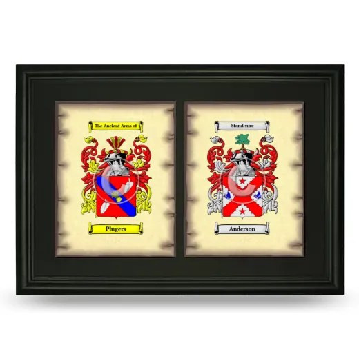 Double Coat of Arms Framed - Black