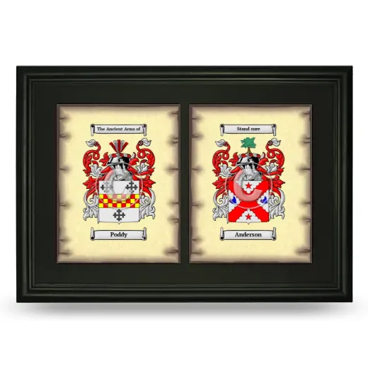 Double Coat of Arms Framed - Black