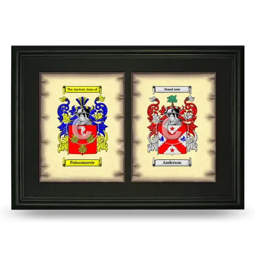 Double Coat of Arms Framed - Black