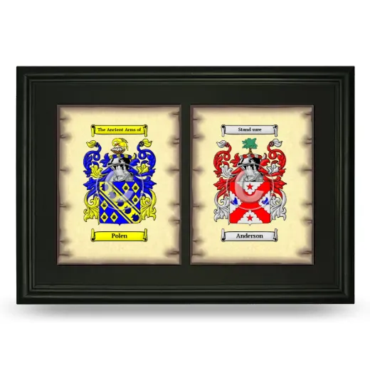 Double Coat of Arms Framed - Black