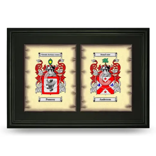 Double Coat of Arms Framed - Black