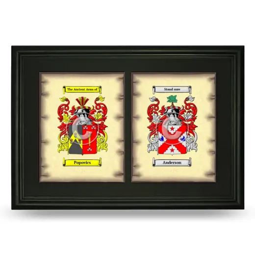 Double Coat of Arms Framed - Black