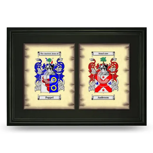 Double Coat of Arms Framed - Black