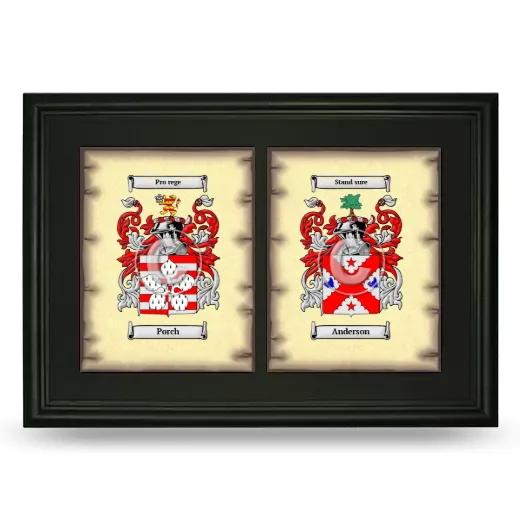 Double Coat of Arms Framed - Black