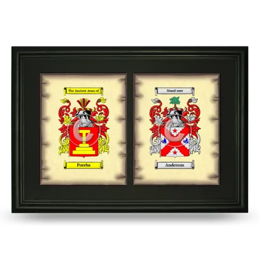 Double Coat of Arms Framed - Black