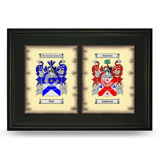 Double Coat of Arms Framed - Black