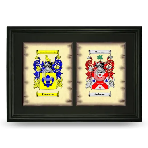 Double Coat of Arms Framed - Black
