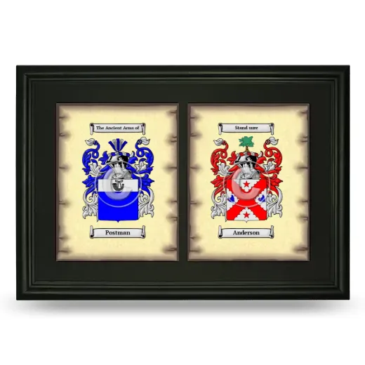 Double Coat of Arms Framed - Black
