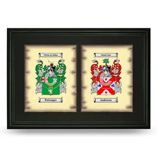 Double Coat of Arms Framed - Black