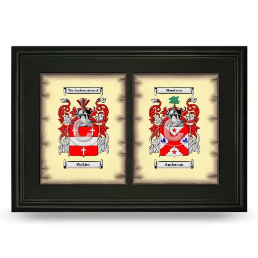 Double Coat of Arms Framed - Black