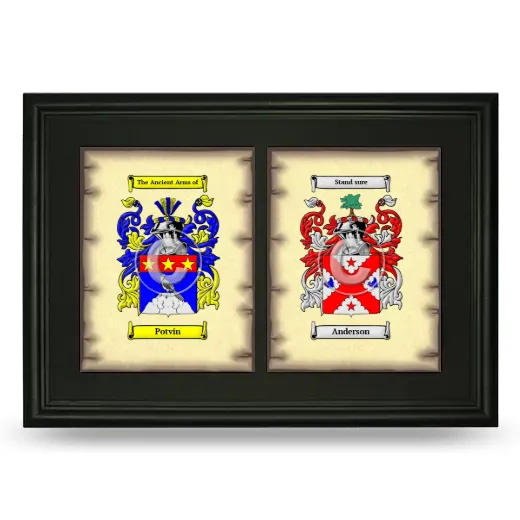 Double Coat of Arms Framed - Black