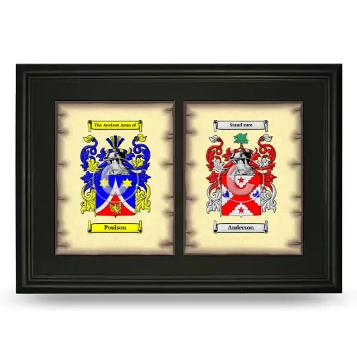 Double Coat of Arms Framed - Black