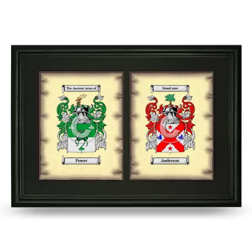 Double Coat of Arms Framed - Black