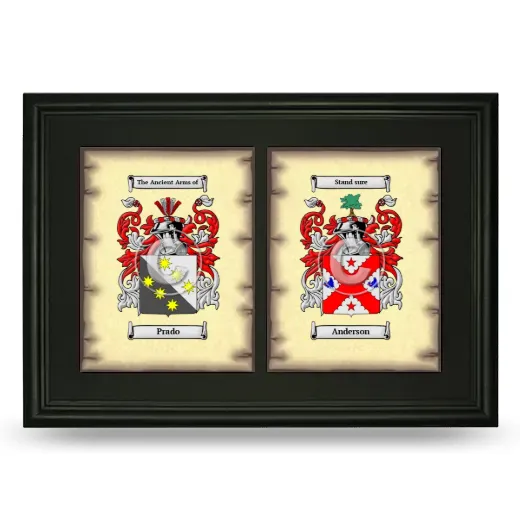 Double Coat of Arms Framed - Black