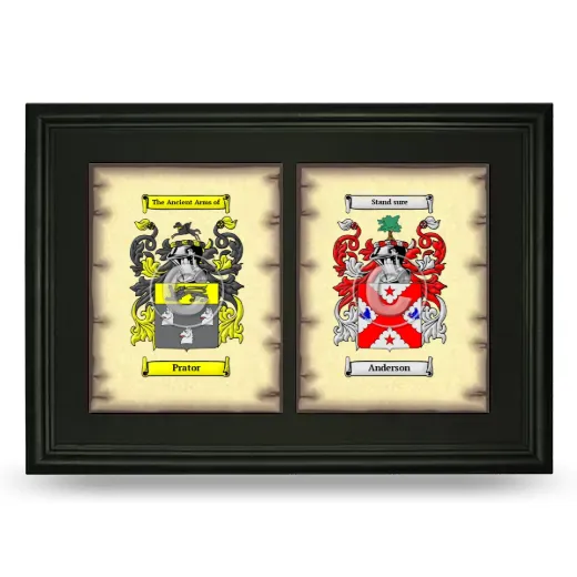 Double Coat of Arms Framed - Black