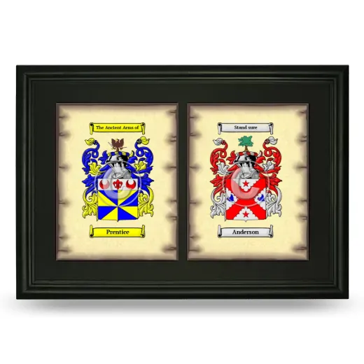 Double Coat of Arms Framed - Black