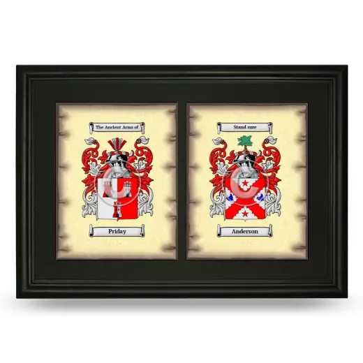 Double Coat of Arms Framed - Black