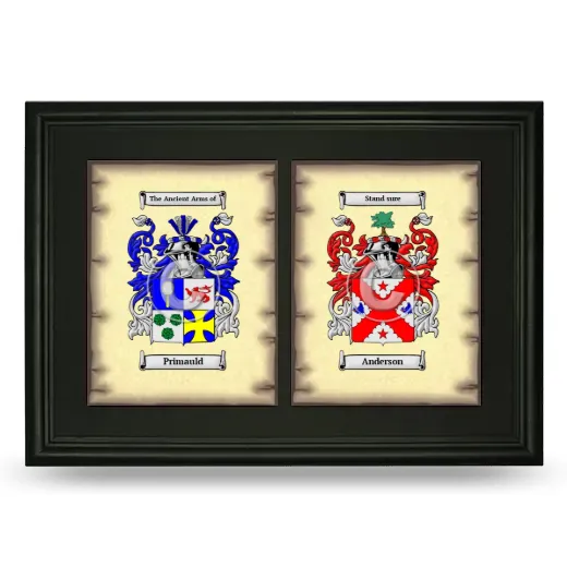 Double Coat of Arms Framed - Black