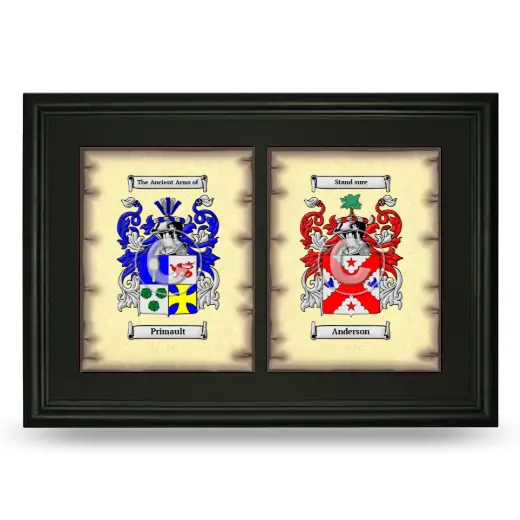 Double Coat of Arms Framed - Black