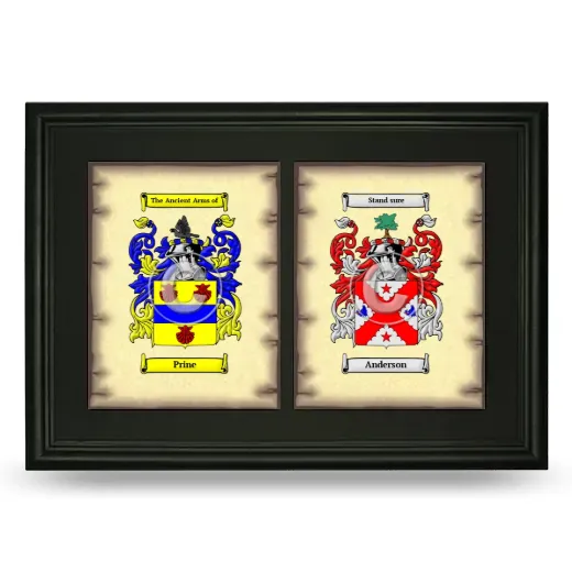 Double Coat of Arms Framed - Black